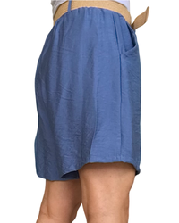 Short bleu indigo taille élastique