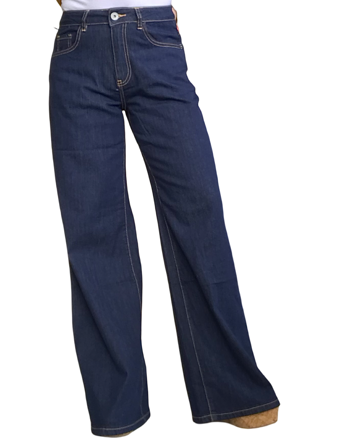 Jeans bleu foncé jambe droite 32 pouces de jambe