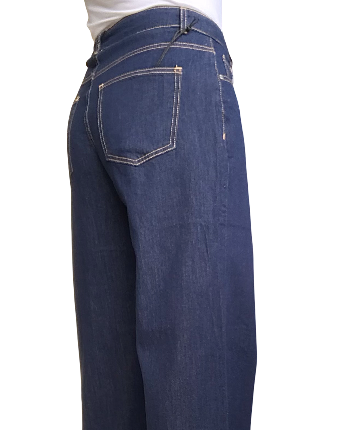 Jeans bleu foncé jambe droite 32 pouces de jambe