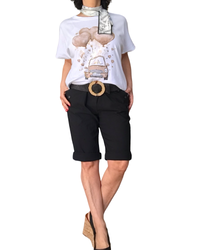 T-shirt blanc avec fiat et ballons moka en forme de cœurs