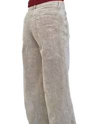 Pantalon en velours côtelé beige, jambe droite,  31 pouces de longueur