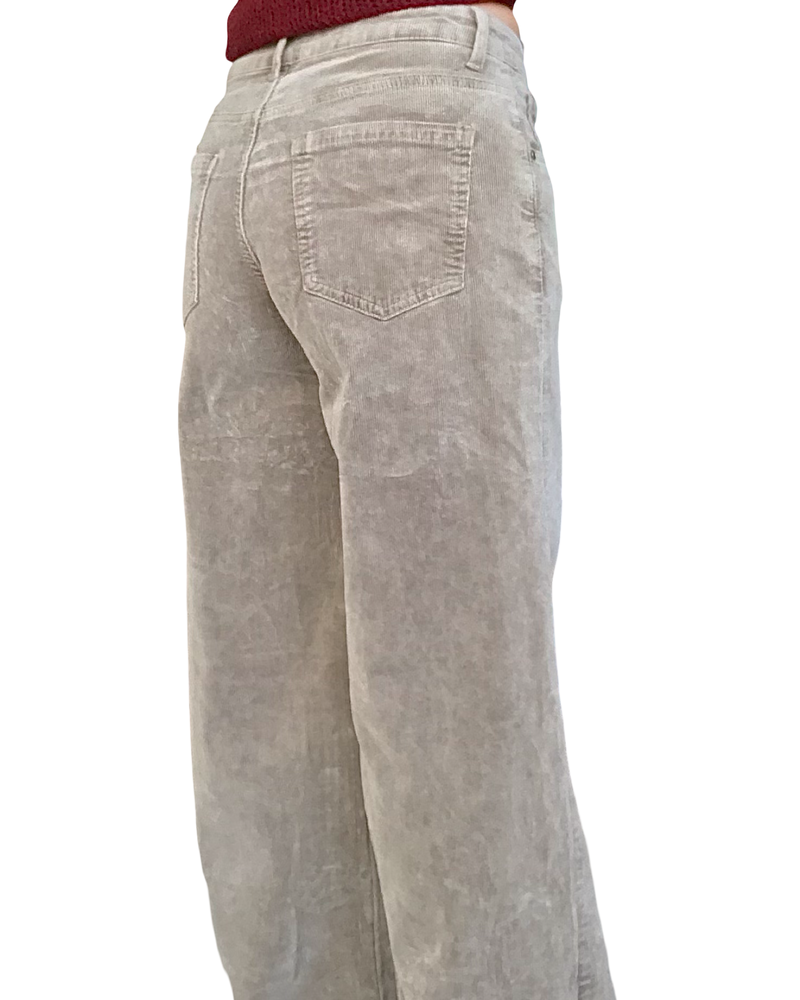 Pantalon en velours côtelé beige, jambe droite,  31 pouces de longueur