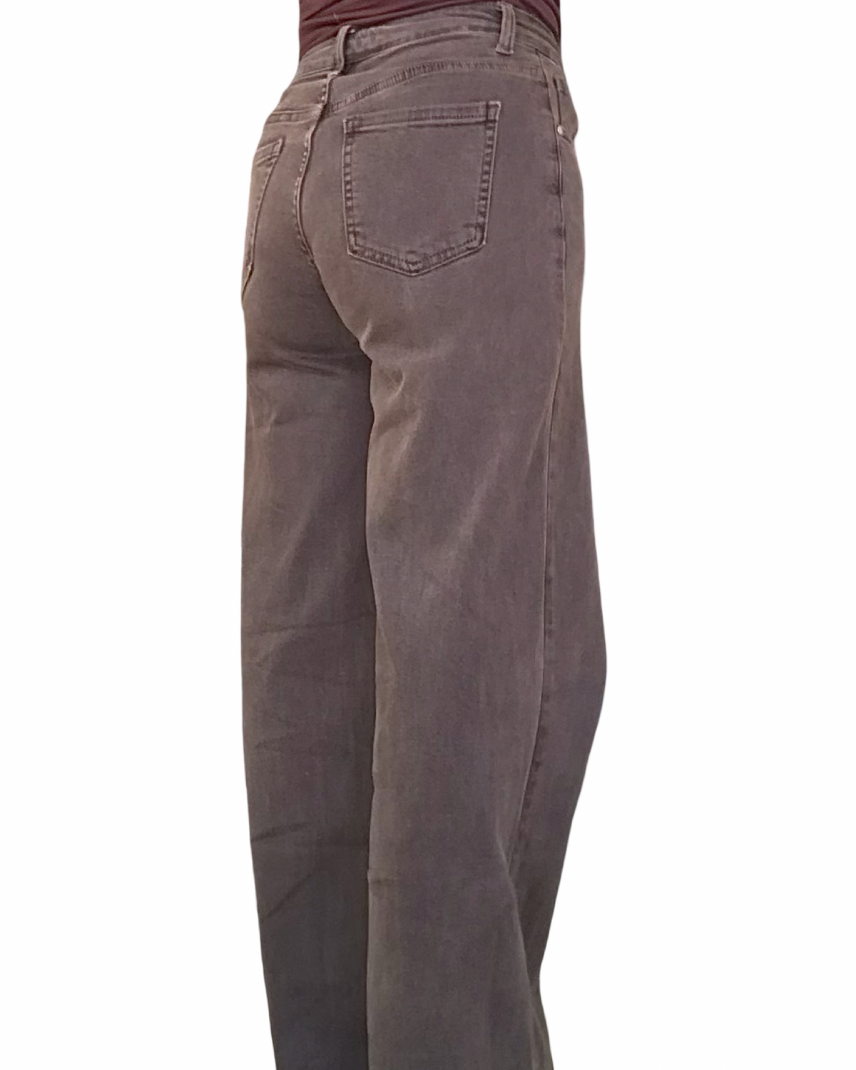 Pantalon droit brun chocolat – vue de dos avec poches arrière
