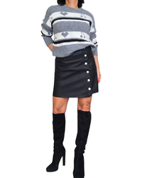 Jupe short noire en similicuir