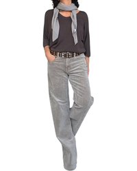 Pantalon en velours côtelé beige, jambe droite,  31 pouces de longueur