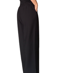 Pantalon palazzo noir taille élastique 30 pouces de jambe