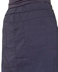 Jupe brun chocolat froissée taille élastique avec cordon et poches