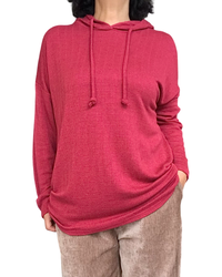 Chandail uni rouge avec capuchon