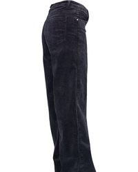 Pantalon en velours côtelé noir, jambe droite,  31 pouces de longueur