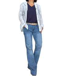 T-shirt uni marine manche courte col en V