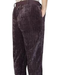 Pantalon brun  en velours taille élastique