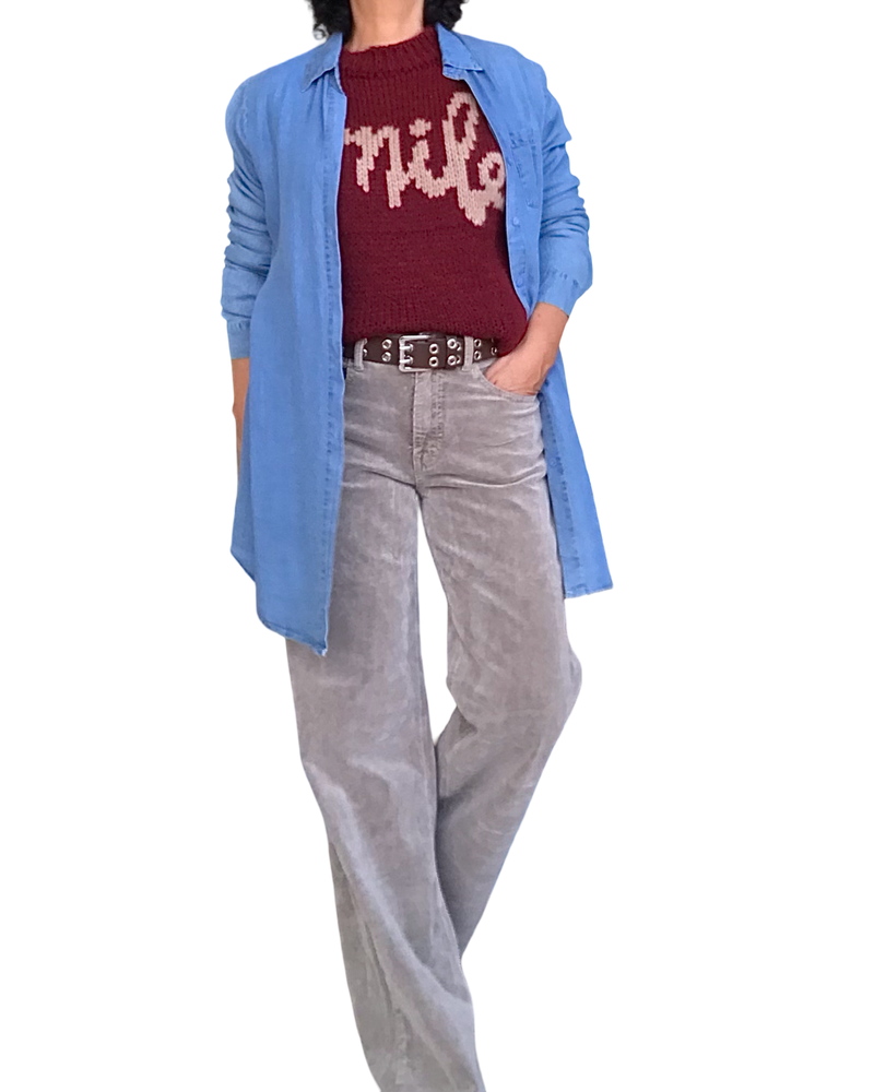 Pantalon en velours côtelé beige, jambe droite,  31 pouces de longueur