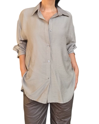 Chemise moka unie à manche longue