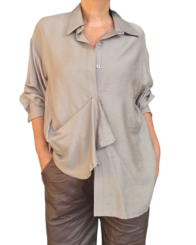 Chemise moka unie à manche longue