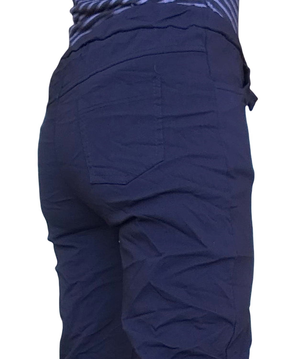 Capri marine à taille élastique avec cordon