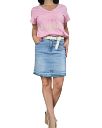 T-shirt rose «Original » col en V