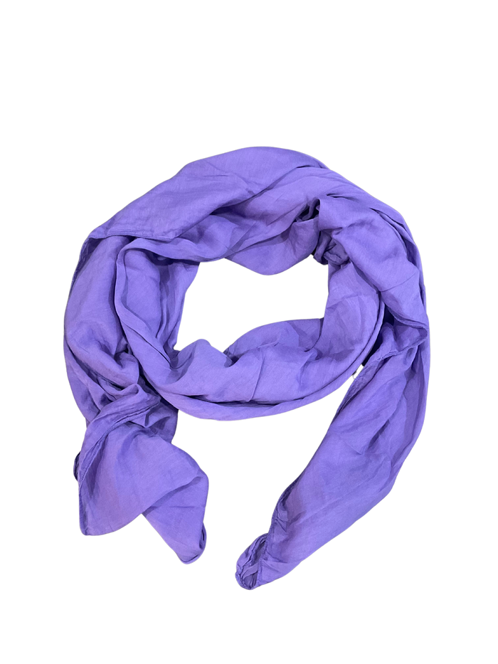 Foulard mauve 20% soie et 80% coton