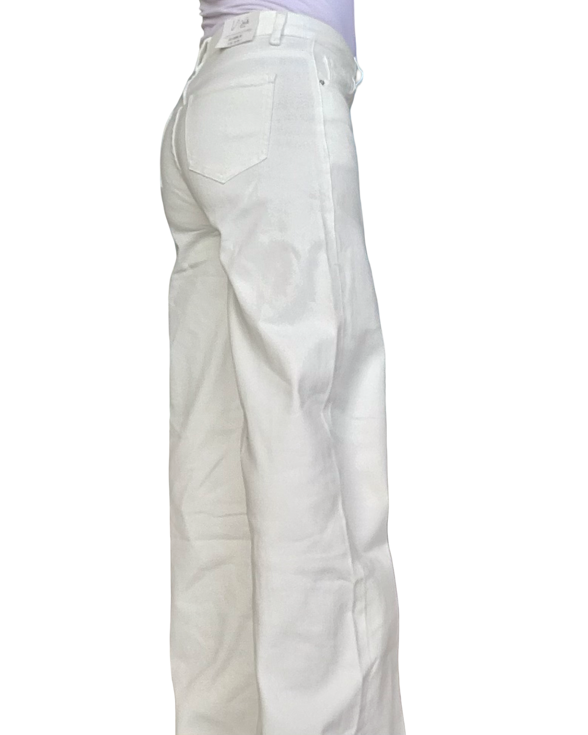 Jeans large blanc cassé frangé au bas 32 pouces de jambe