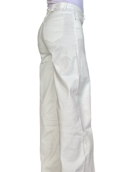 Jeans large blanc cassé frangé au bas 32 pouces de jambe