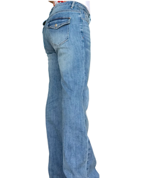 Jeans bleu moyen délavé flare 33 pouces de jambe