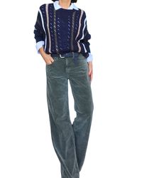 Pantalon en velours côtelé kaki, jambe droite,  31 pouces de longueur