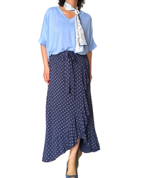 T-shirt uni bleu ciel manche courte col en V