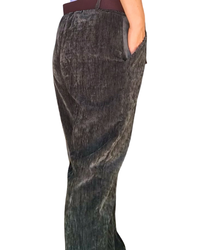 Pantalon kaki en velours taille élastique
