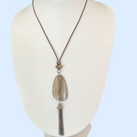 Bijoux | Collier avec pendentif marbré moka