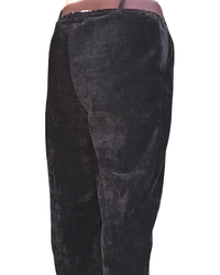 Pantalon noir en velours taille élastique