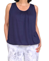 Camisole marine élastique au bas