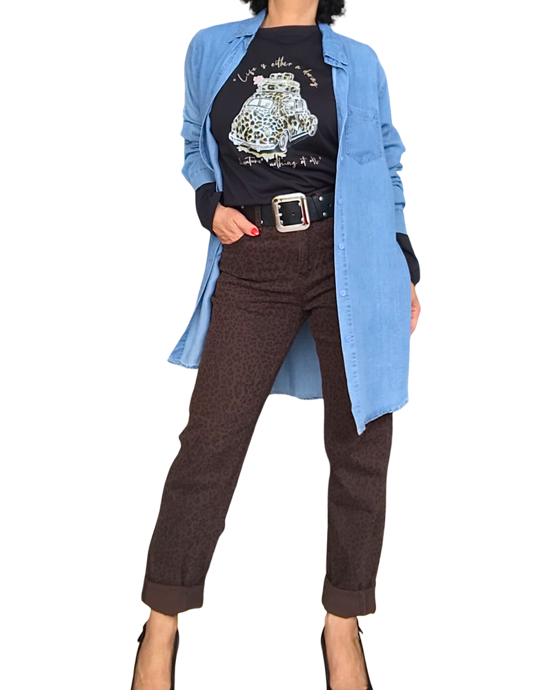 T-shirt manche longue noir avec voiture coccinelle