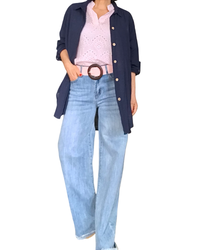 Jeans large bleu pâle frangé au bas 32 pouces de jambe