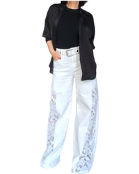 Chemise noire en satin à manche longue