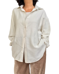Chemise beige unie à manche longue