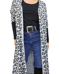 Cardigan léopard long