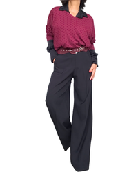 Pantalon noir classique, taille élastique 32 pouces de jambes